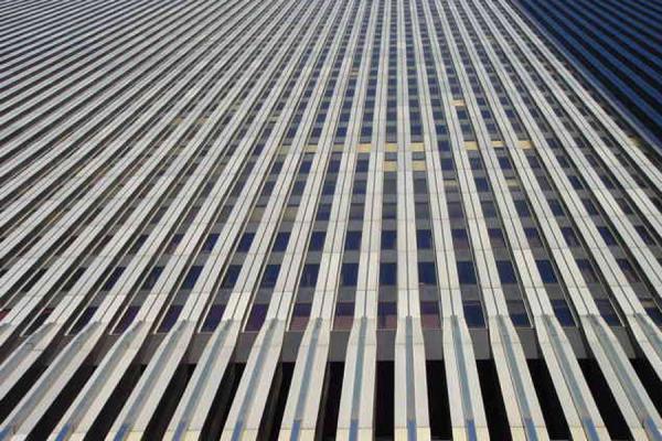 Picture of Twin towers from below - Manhattan, New York