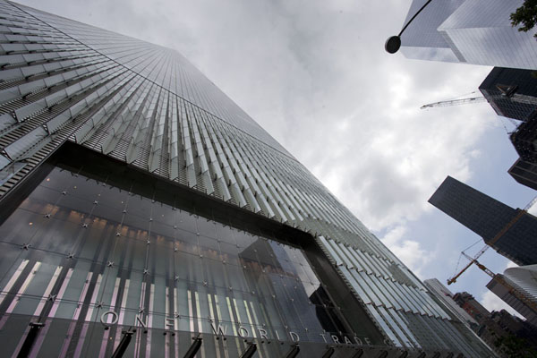 Picture of One World Trade Center (United States): The skyline of Lower Manhattan seen from below with One WTC on the left
