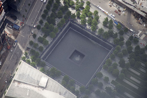 The square footprint of the South Tower of the Twin Towers | One World Trade Center | Verenigde Staten