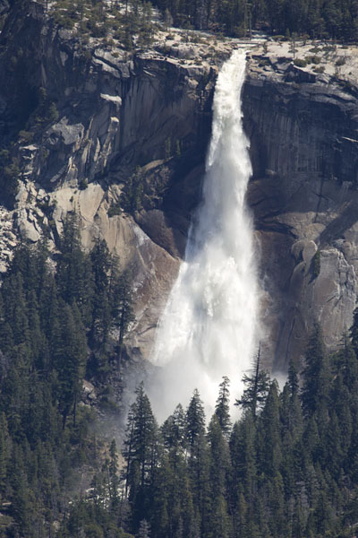 Picture of Yosemite waterfalls (United States): Nevada fall in spring seen from across the valley