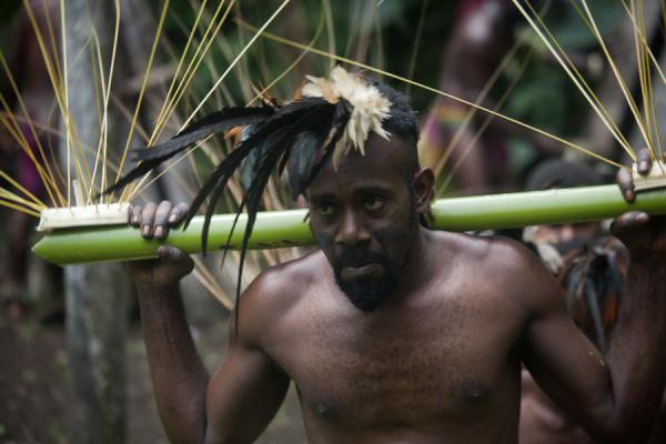 Picture of Nemalits Small Namba's (Vanuatu): Performing a dance: one of the Small Namba's of Nemalits