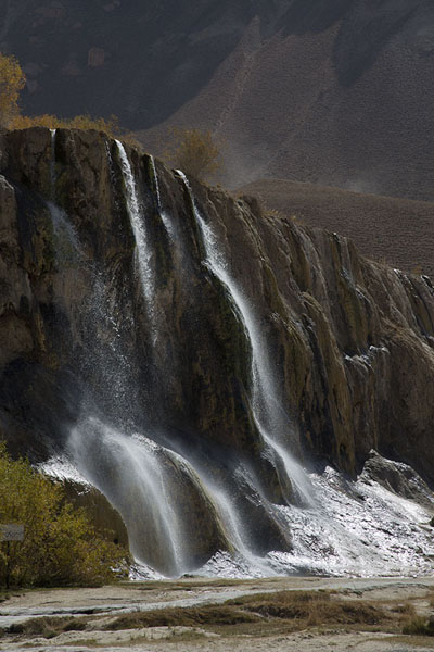 Cascade coming down from the travertine dam of Band-e Haibat, Afghanistan