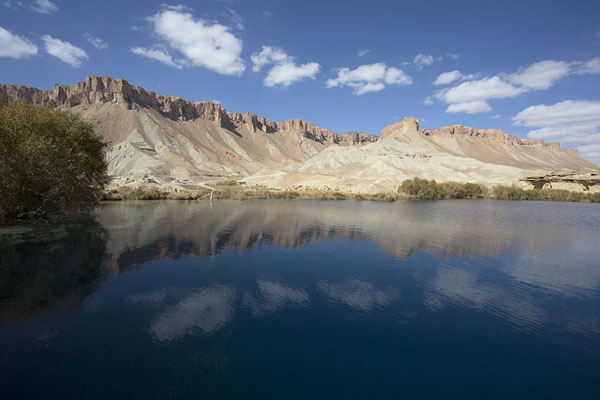 Mountains to the west of the lakes reflected in Band-e Haibat, Afghanistan