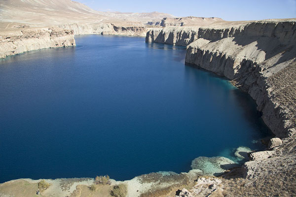 View over Band-e Haibat from a viewpoint to the south of the lake, Afghanistan
