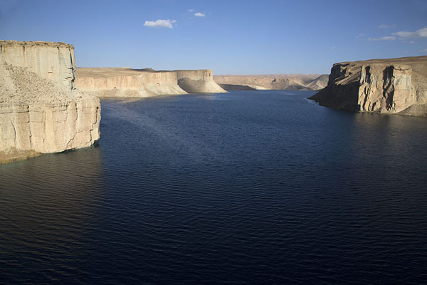 Looking out over deep blue Band-e Zulfiqar, Afghanistan
