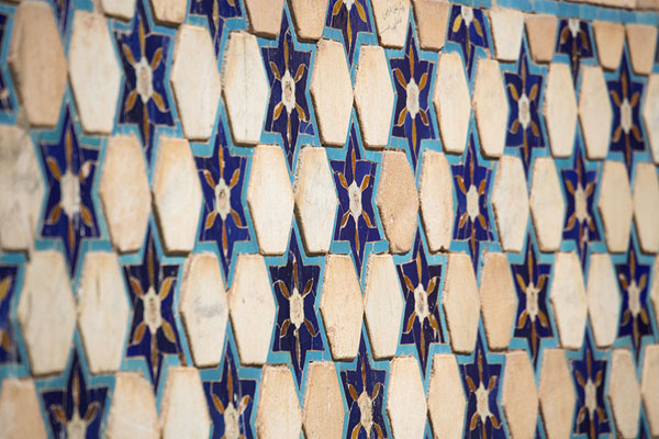 Decorative tiles on a wall in the shrine of Ansari, Afghanistan