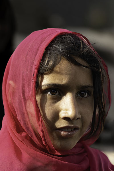 Afghan girl near the ruins of Old Kandahar, Afghanistan