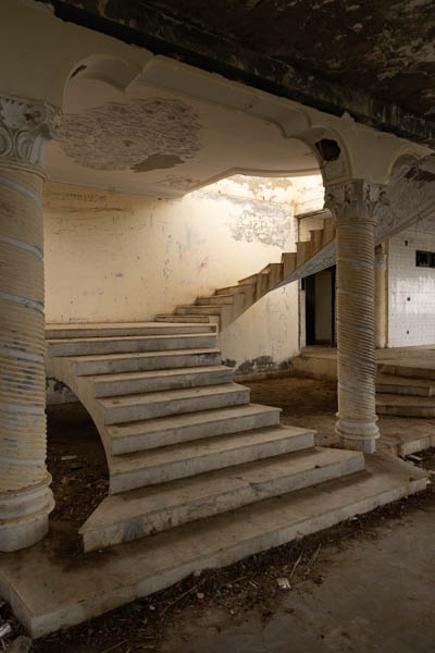 Stairs in a ruined building near the mausoleum of Baba Wali, Afghanistan