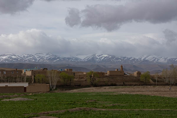 Picture of Village with snow-capped mountains in the distance on the way to JamJam - Afghanistan