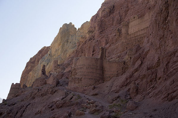 Looking up the mountain on which the Red City is built on the north side, Afghanistan