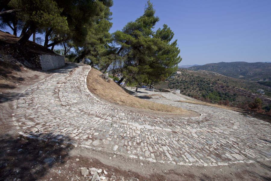 Cobble stone street in the citadel of Berat, Albania