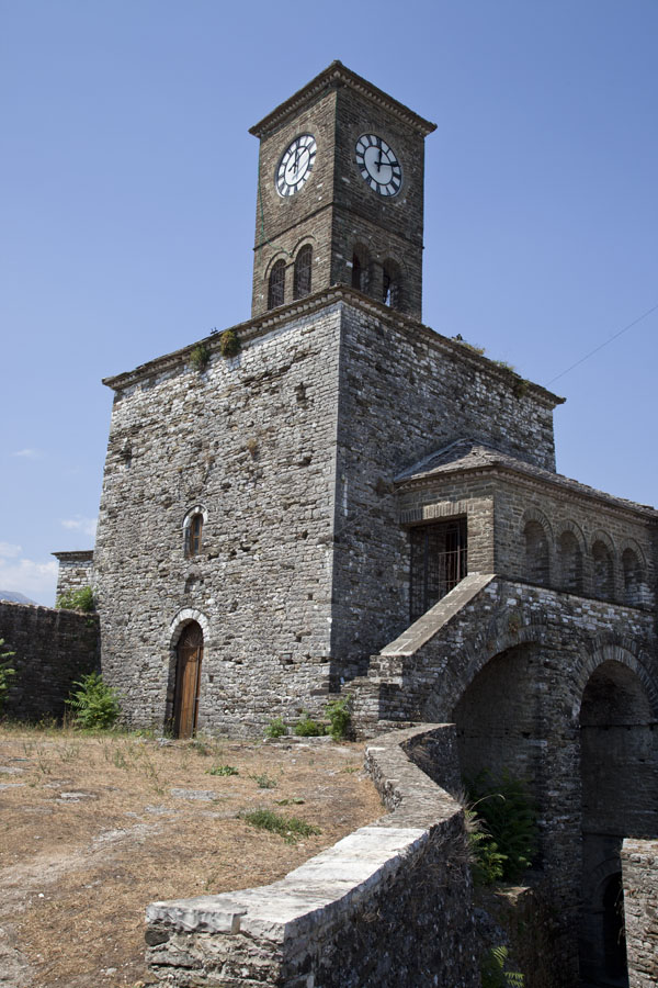 The clock-tower on the far side of the castle, Albania