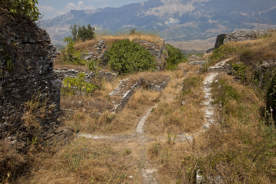 Parts of the ruins are overgrown, Albania