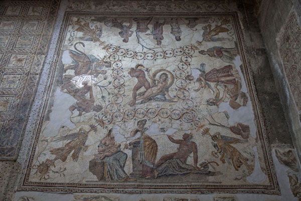 Bacchus Mosaic, on display at the small museum of Djemila | Djemila | Algeria