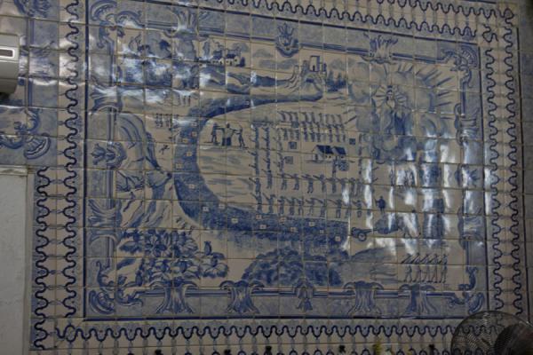 Wall with Portuguese azuleijos in the Church of Our Lady of Nazareth, Angola