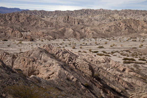 View of the rugged mountain landscape at the Quebrada de las Flechas | Valles Calchaquies | Argentina