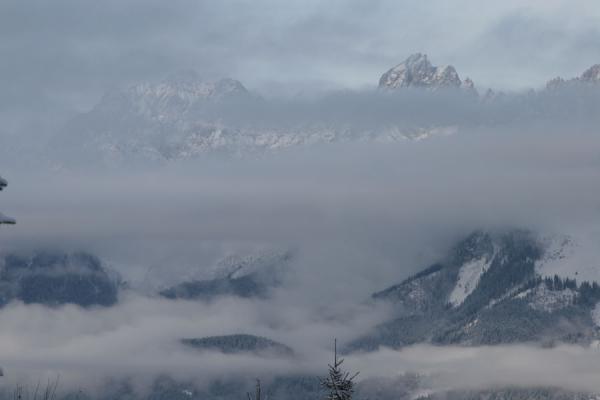 Kaiser mountains covered in clouds | St. Johann Skiing | Austria