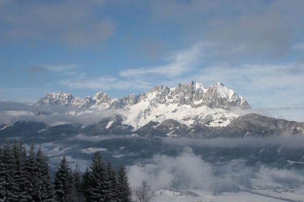 View of the Kaiser mountains in the afternoon | St. Johann Skiing | Austria