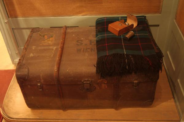 Picture of One of the suitcases of Sigmund Freud; note the initials S.F.Vienna - Austria