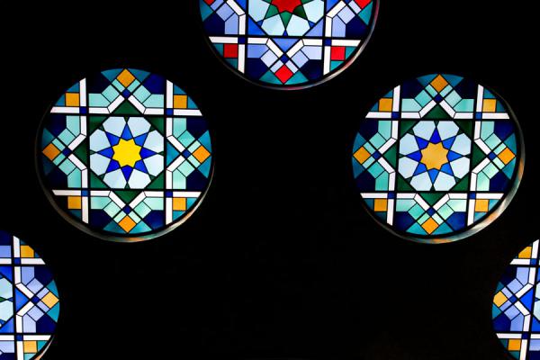 Detail of the stained glass ceiling of the main hall of Beit al Quran | Beit al Quran | Bahrain