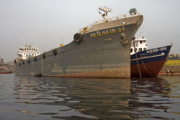 Moored close to the shipyard of Dhaka, Bangladesh