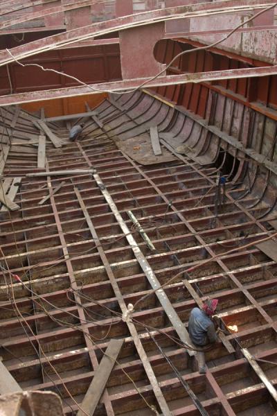 Man working one of the ships, Bangladesh