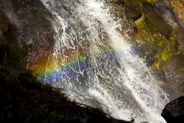 Foto di Rainbow seen in the waterfall near TaktsangTaktsang - Bhutan