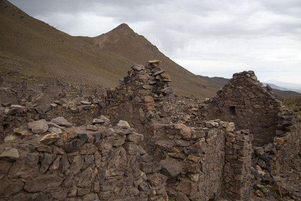 Ruined walls and buildings in San Antonio de Lípez, Bolivia