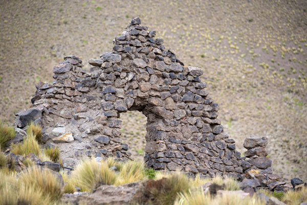 Ruined wall of a house in San Antonio de Lípez, Bolivia