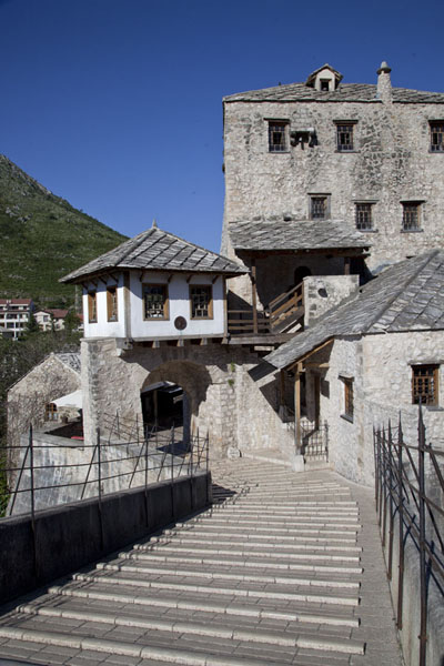 View of the Old Bridge with the Tara Gunpowder Tower | Mostar Old Bridge | Bosnia and Herzegovina