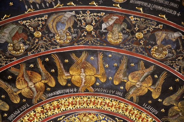 Detail of colourful fresco in the Sveta Bogoroditsa church | Bachkovo Monastery | Bulgaria