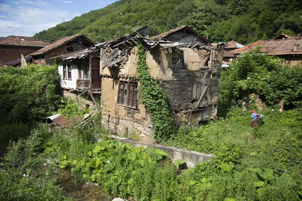 Houses lining the riverside in Pirin | Pirin | Bulgarije