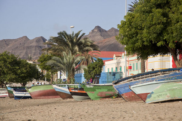 Boats on the beach of Mindelo, Cabo Verde