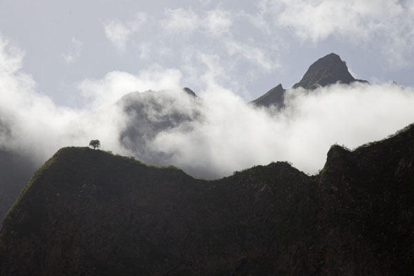 Clouds over the mountains at Ribeira do Paúl, Cabo Verde