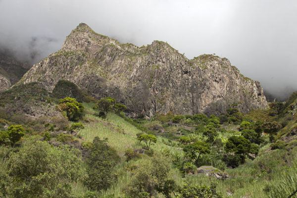 Wall of rocks in Ribeira do Paúl, Cabo Verde