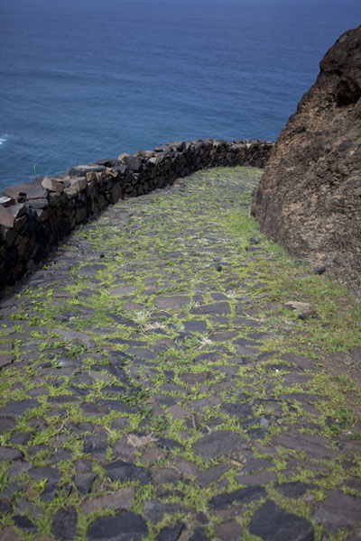 Stone path with sea in the background, Cabo Verde