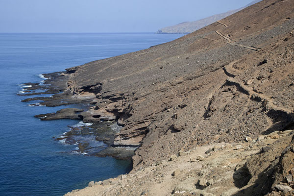 The west coast of Santo Antão with trail leading to Monte Trigo, Cabo Verde