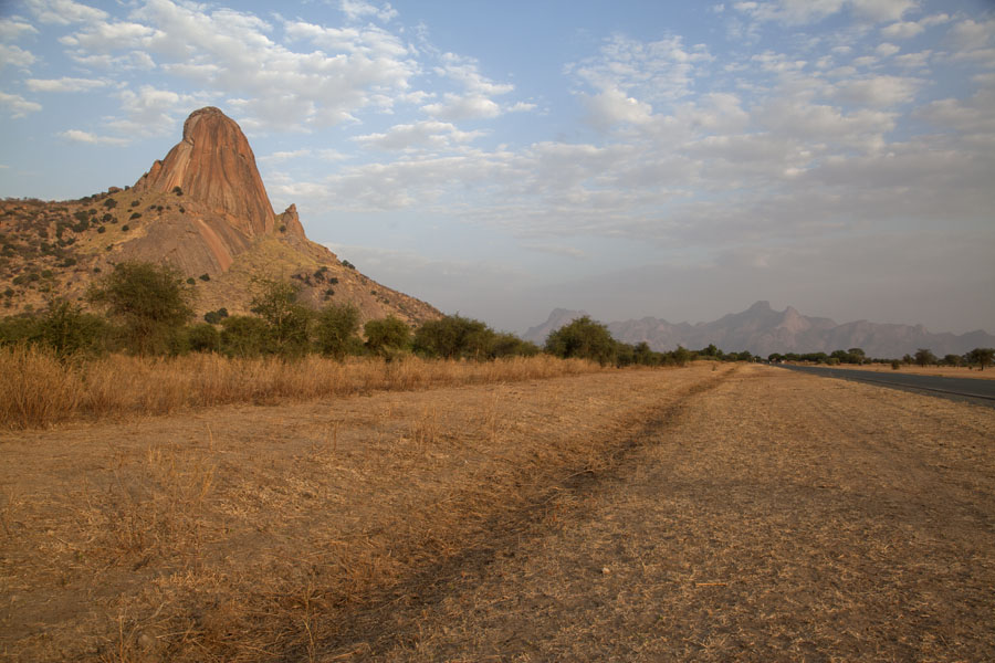 Afternoon view towards the east with some of the rocks of Ab Touyour on the left | Ab Touyour | Chad