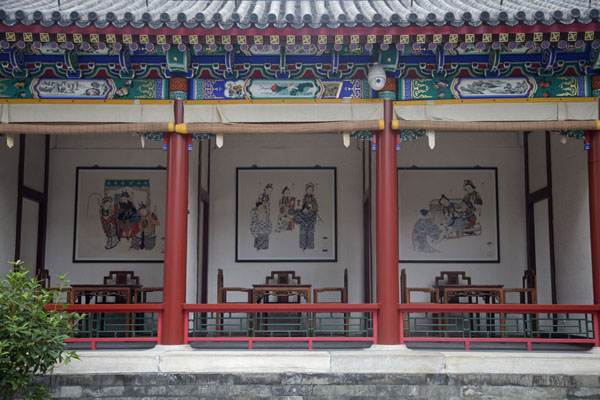 Some of the theatre boxes around the courtyard of the Great Stage, Summer Palace, China