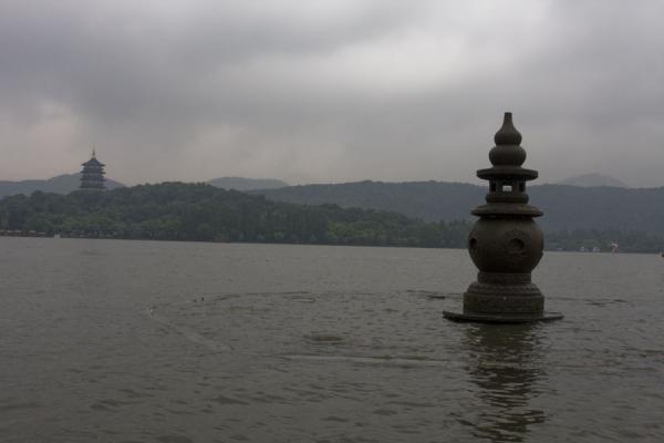 One of the Three Pools Mirroring the Moon, sculptures featured on the 1 Yuan note in the West Lake, near Lesser Yingzhou Island | West Lake | China