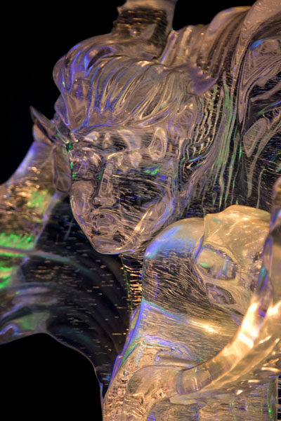 Lady sculpted out of ice, Ice Lantern Art Show, China