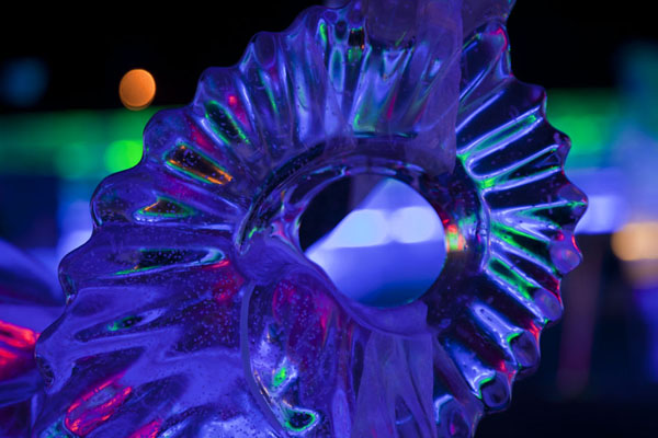 Detail of an ice sculpture in the exhibition, Ice Lantern Art Show, China