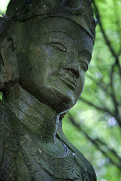 Foto di Close-up of a Buddha statue in the park at the foot of Feilai FengHangzhou - Cina