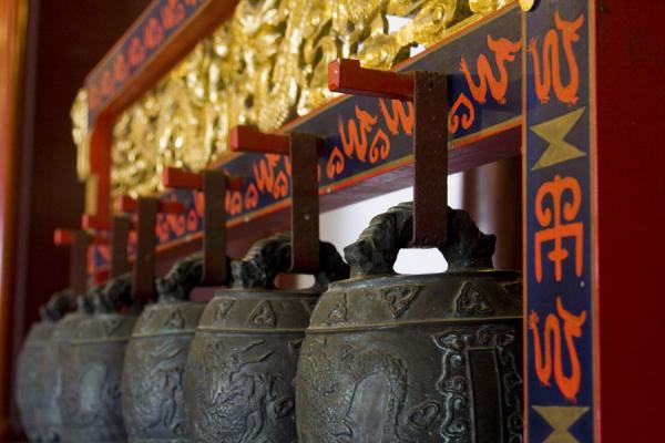 Bells inside Da Cheng Hall, Confucian Temple, China