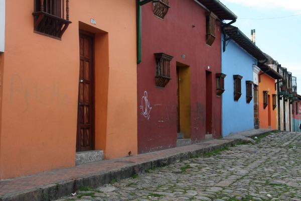 Street with colourful houses in La Candelaria, Colombia Street in La Candelaria, Colombia