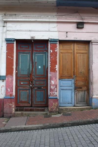 Two doors in La Candelaria, Colombia