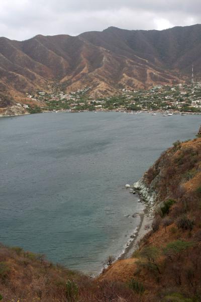 View of Taganga from the look-out point on the way to Santa Marta, Colombia