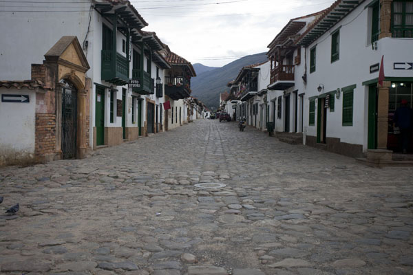Cobble stone street in Villa de Leyva, Colombia