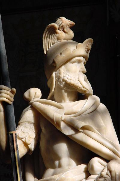Detail of sculpture of one of the royal graves, Denmark