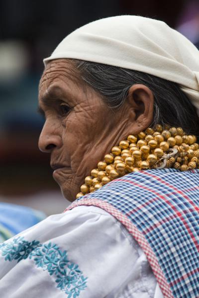 Foto di Old market woman with collarMadrid - Spagna